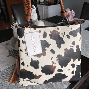 Jen & Co Olivia Cow Hobo Bag